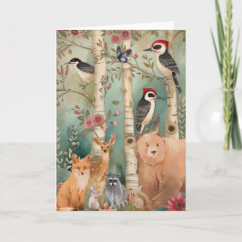 Träbeståndet med färgen Cute Colorful Watercolor A Kort