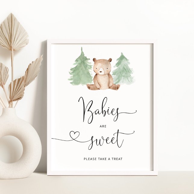 Träbjörn Spädbarn är söt att ta ett Poster (Skapare uppladdad)