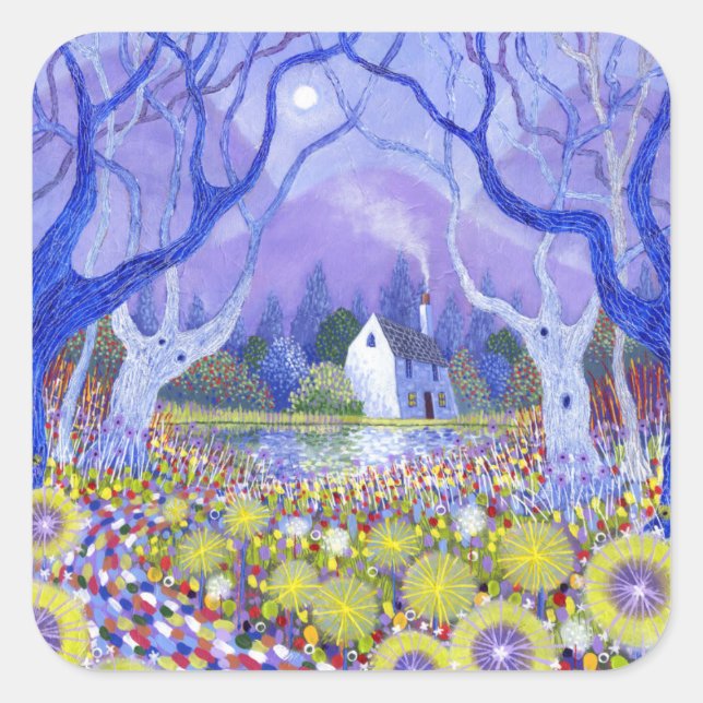 Träbomull 2013 fyrkantigt klistermärke (Framsida)