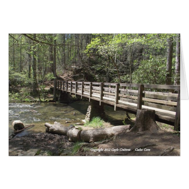 Träbron i Cades Cove OBS Kort (Framsidan Horizontal)