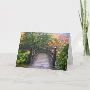 Träbrygga på japanska Garden Greeting Card Kort