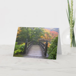 Träbrygga på japanska Garden Greeting Card Kort