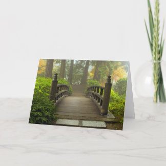 Träbrygga på japanska Garden Greeting Card Kort
