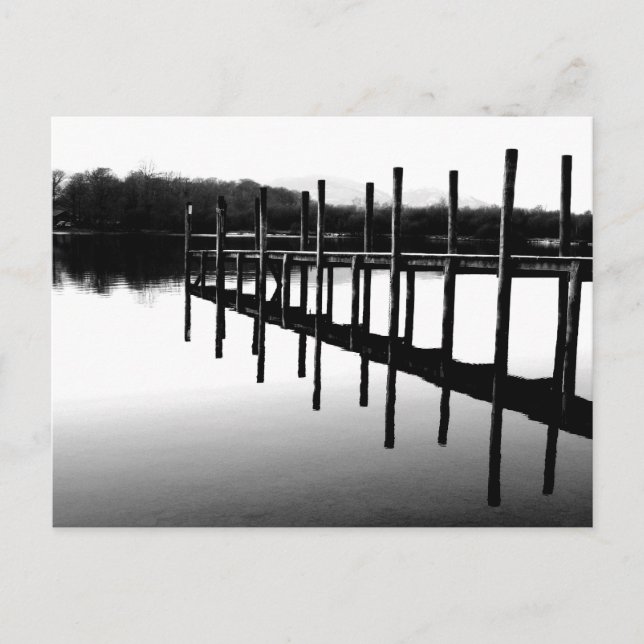 Träbrygga Reflektioner: Derwentwater Vykort (Framsida)