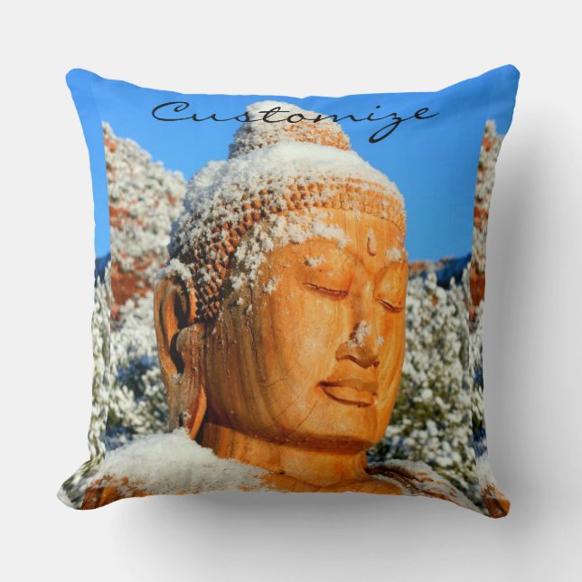 TräBuddha i Snö Pillow Kudde (Framsida)