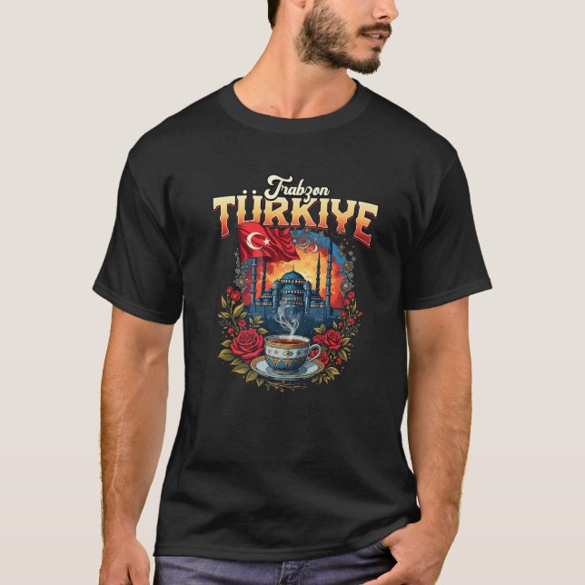 Trabzon T rkiye Flagga Turkey Souvenir Travel Gift T Shirt (Framsida)