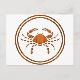 Träcancer Zodiac Crab Astrology-tecken Vykort