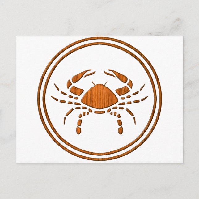 Träcancer Zodiac Crab Astrology-tecken Vykort (Framsida)