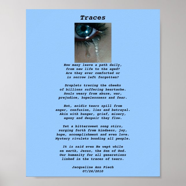 Traces Poetry Poster (Framsidan)