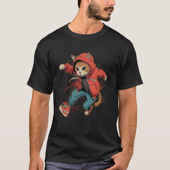 Traceur Katt på Parkour T Shirt (Framsida)