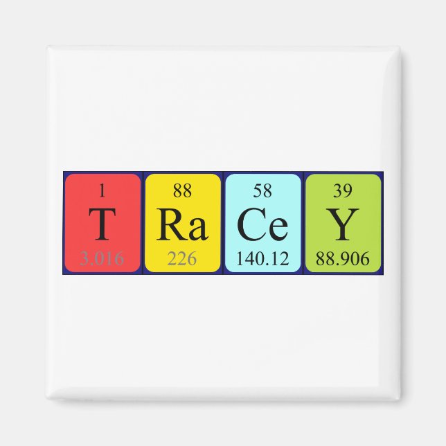 Tracey Periediska bord namn magnet (Framsidan)