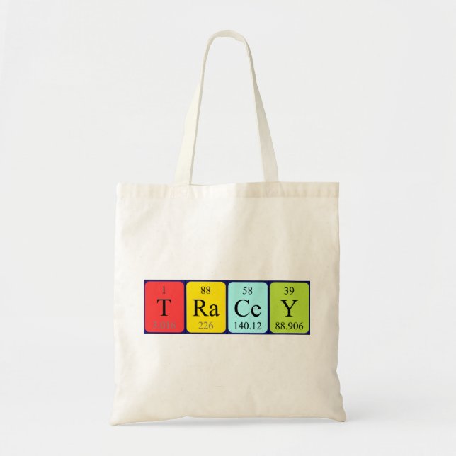 Tracey Periote bord namn tote bag Tygkasse (Framsidan)