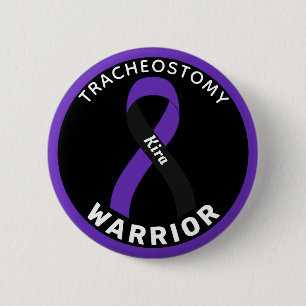 Tracheostomy Warrior Ribbon White Button Knapp