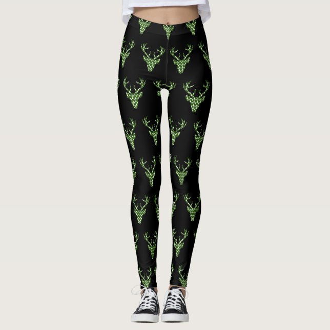 Trachtenlook Hirsch Leggings (Framsida)