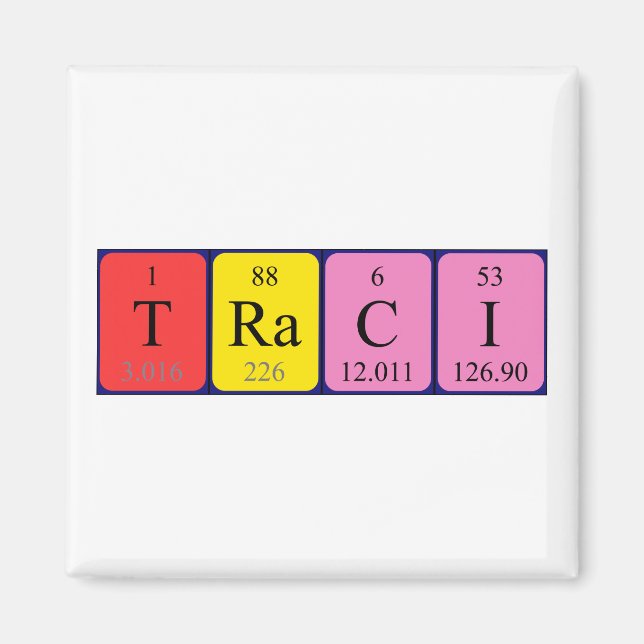Traci periodiskt bord namn magnet (Framsidan)
