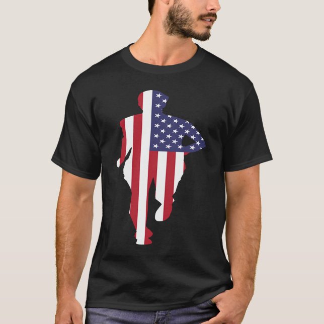 Track and Fält US Springer USA Patriotic Sprinter T Shirt (Framsida)
