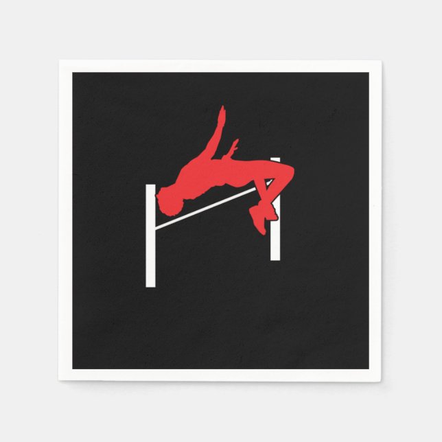 Track And Field Athlete High Jump Gift Jumping Bar Pappersservett (Framsidan)