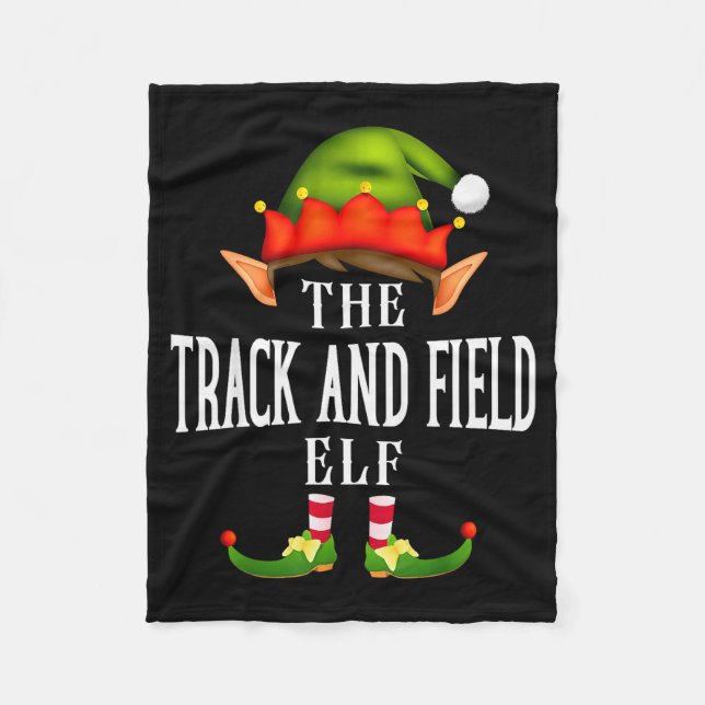 Track And Field Elf Group Funny Christmas Pajama P Fleecefilt (Framsidan)