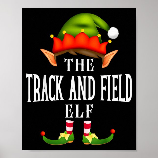 Track And Field Elf Group Funny Christmas Pajama P Poster (Framsidan)