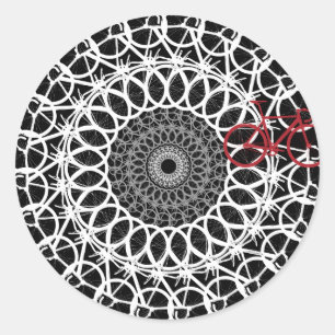 Track Bicycle Mandala Runt Klistermärke