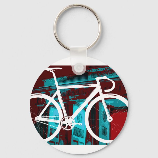 Track Bike Berlin - röd blå Nyckelring (Framsida)