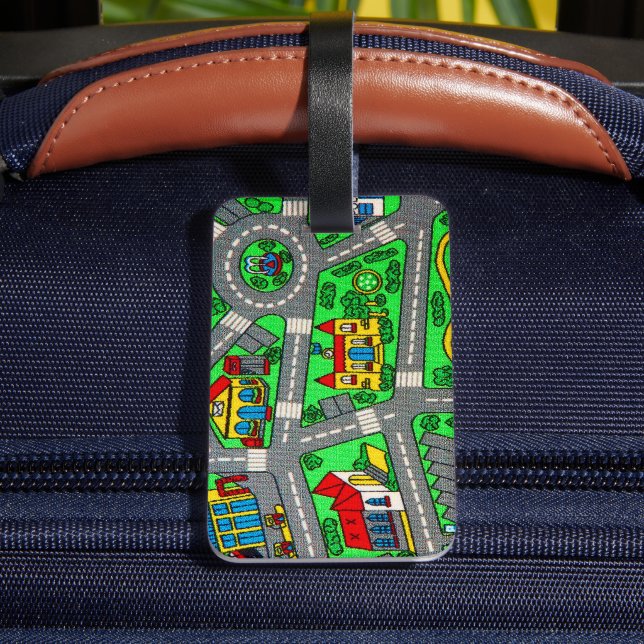  Track carpet Car Road Nostalgic, 90s nostalgia Bagagebricka (Baksida Insitu 4)