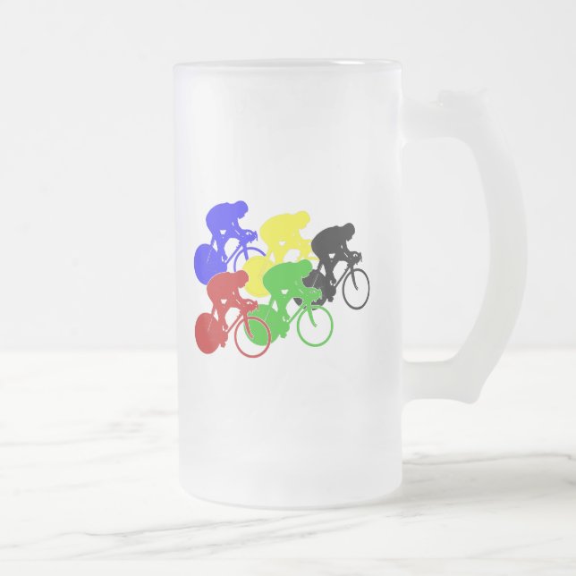 Track Cycling Bicycle Tävling Bike Riders Frostat Ölglas (Höger)