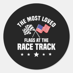 Track Tävla Automobile Tävling American Independen Runt Klistermärke