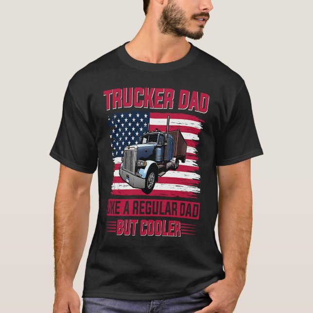 Tracker Pappa US American Flagga Distress Theme No T Shirt (Framsida)