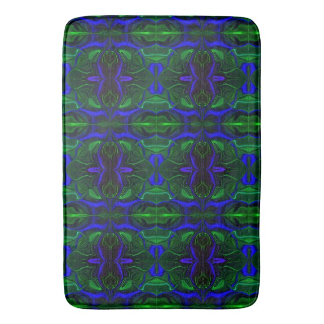 Traços azuis 'flutuando' sobre fundo verde. badrumsmatta (Framsidan (Vertikal))