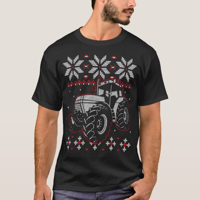 Tractor Älskare Ugly jul Sweater Farmer Farmin T Shirt (Framsida)