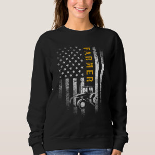 Tractor American USA flagga Funny Farmer Rancher G T Shirt