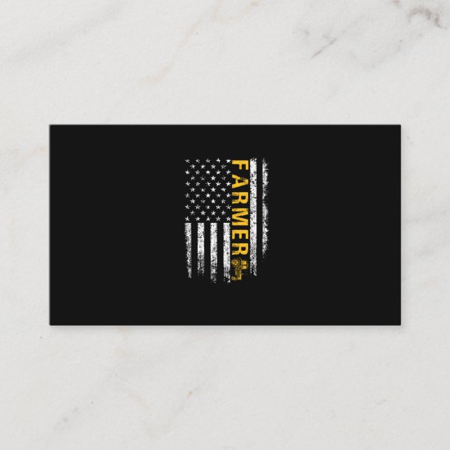 Tractor American USA flagga Funny Farmer Rancher Visitkort (Framsida)