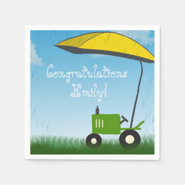 Tractor Baby Shower Napkins Pappersservett (Framsidan)