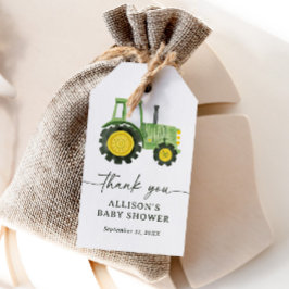 Tractor Baby Shower Presentetikett