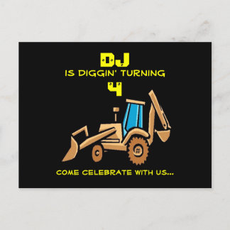 Tractor Birthday Inbjudan Vykort