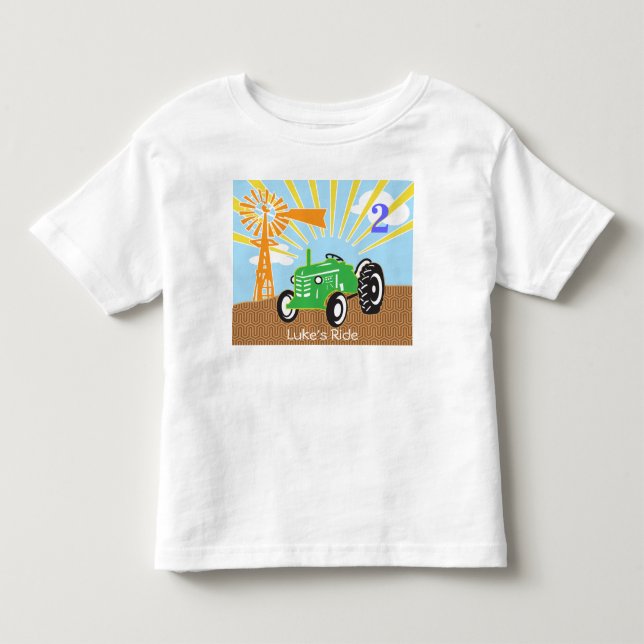 Tractor Birthday Shirt Tee Shirt (Framsida)