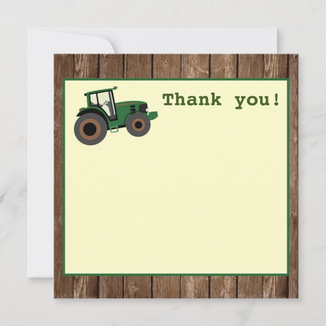Tractor Birthday Tack, Farm Birthday Tack Kort (Framsida)