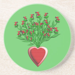 Tractor Bouquet med Red Heart Vas Underlägg Sandsten
