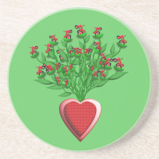 Tractor Bouquet med Red Heart Vas Underlägg Sandsten