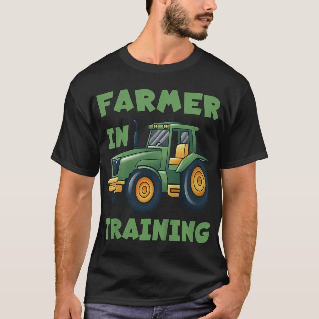 Tractor Boy Farmer in Training Tractor Graph T Shirt (Framsida)