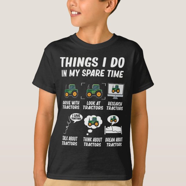 Tractor Boy Funny Farming Trtors T Shirt (Framsida)