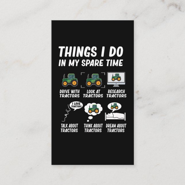 Tractor Boy Funny Farming Trtors Visitkort (Framsida)