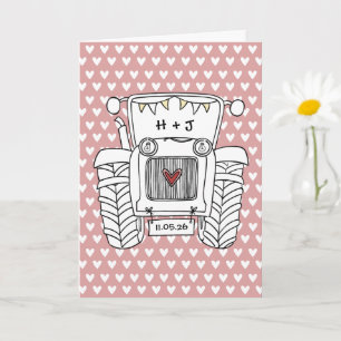 Tractor Country Bröllopskort Kort