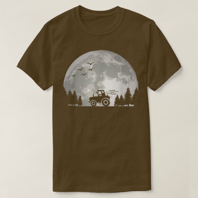 Tractor Driver  Farming Agriculture  Moon  Funny F T Shirt (Design framsida)