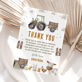 Tractor Farm Birthday Tack Kort