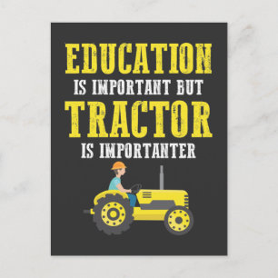 Tractor Farm Trucker Education - viktigt jordbruk Vykort