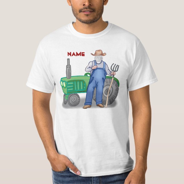 Tractor Farmer Ansikte t-shirt (Framsida)