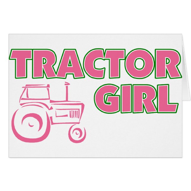 Tractor Girl Hälsningskort (Framsidan Horizontal)