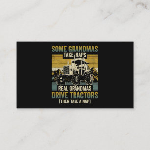 Tractor Grandma Farm Gifts Real Grandmas Drive Tra Visitkort